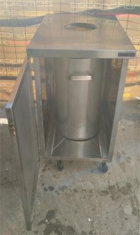 Μεταχειρισμένο Ερμάριο Ανοξείδωτο Τροχήλατο Με Τρύπα & Κάδο